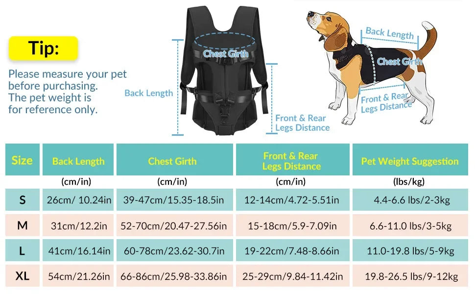 Pet Carrier Backpack for Dogs Cats Thickened Sponge Pet Front Dog Carrier Backpacks Portable Puppy Transportation Dog Bags