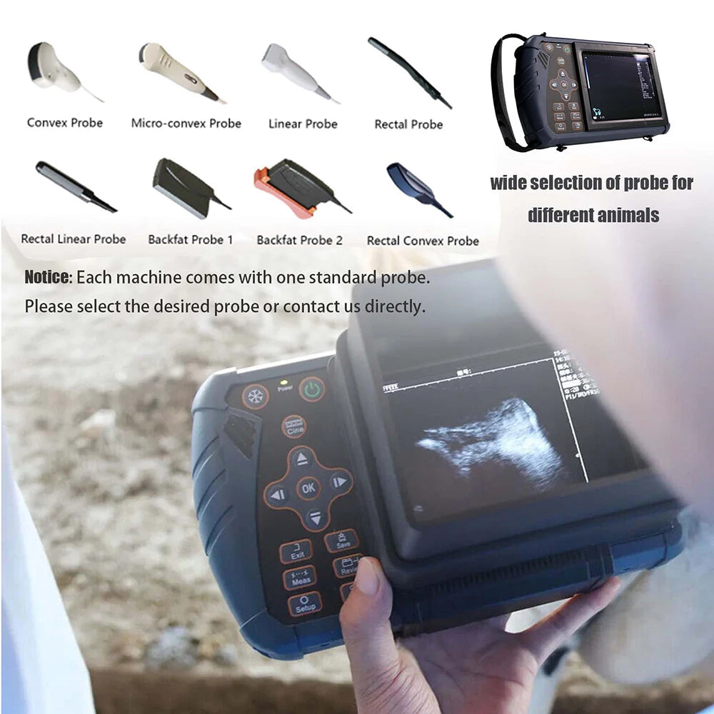 Handheld Vet Ultrasound Machine 5.6 Inch Portable Pet Veterinary Scanner with 5.0MHz Micro Convex Probe for Dog Cat Small Animal