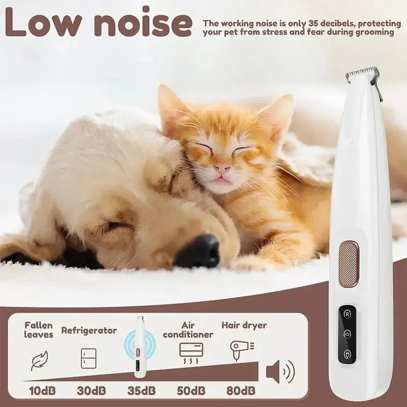 Paw Trimmer with LED Light Fully Waterproof Pet Hair Trimmer with LED