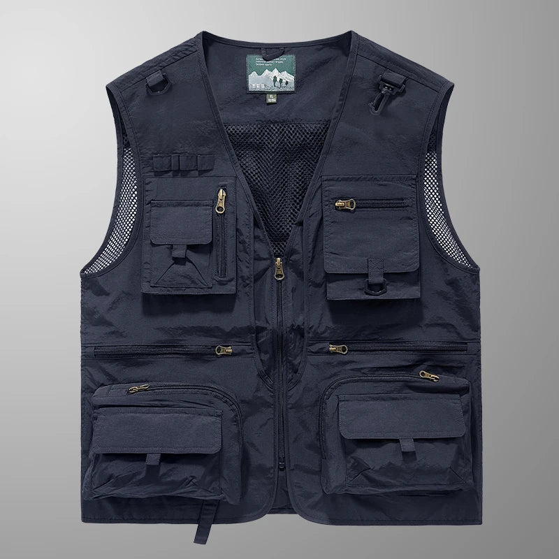 Bird Watching Vest 14 Pockets Photographer Waistcoat Mesh Cargo Sleeveless Jacket