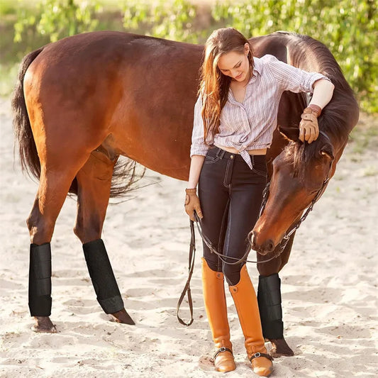 2PCS Horse legging boots anti-collision equestrian horse racing equipment diving material soft and shock absorption