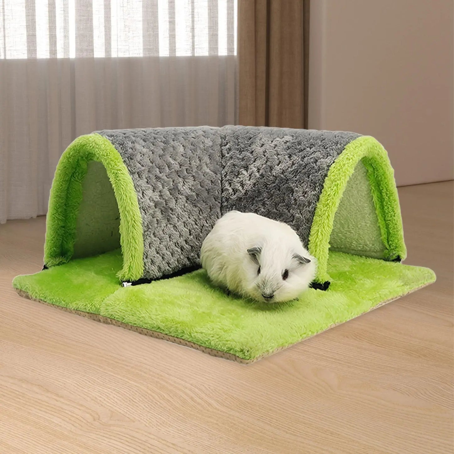 Hamster Tunnel Guinea Pig Hideout Breathable Playground Removable Mat Pets Cave Guinea Pig House for Hamster