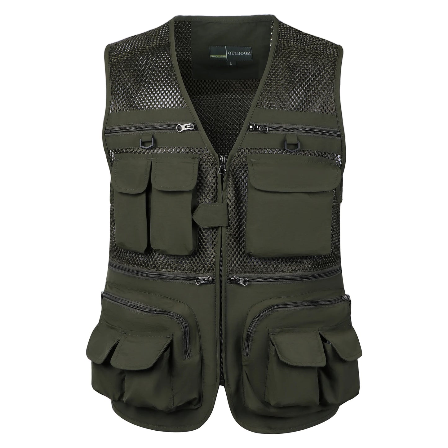 Men's Bird Watching Vest Webbed Gear Photographer Waistcoat Many Pockets Mesh Work Sleeveless Jacket Male