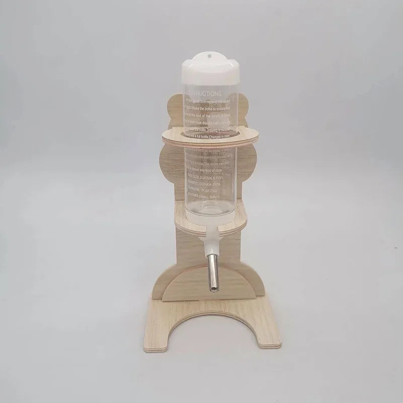 Hamster Water Bottle Rack Vertical Water Bottle Solid Wood Bracket