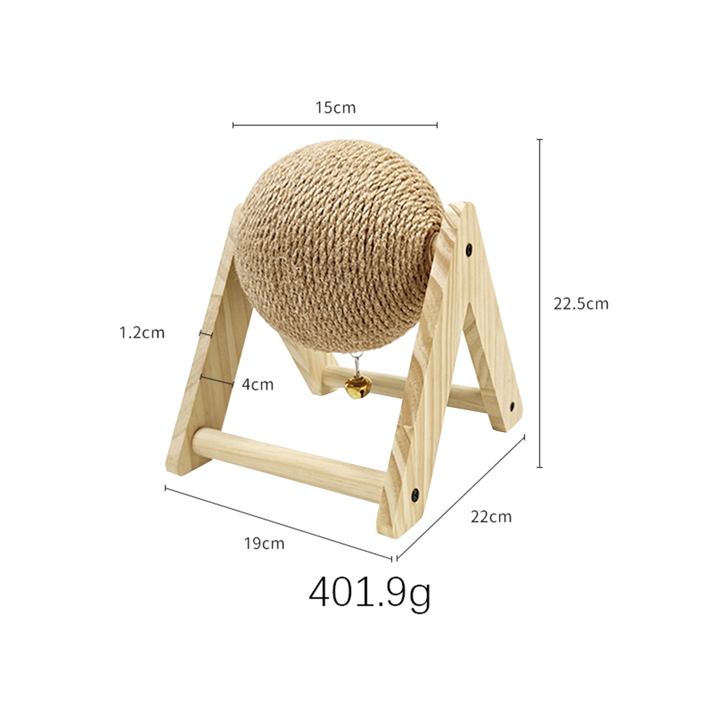 Rabbit Scratching Ball Wooden Rack Sisal Grinding Claw Ball Pet Interactive Toy Scratch Toy for Kitten Small Animals Chinchilla