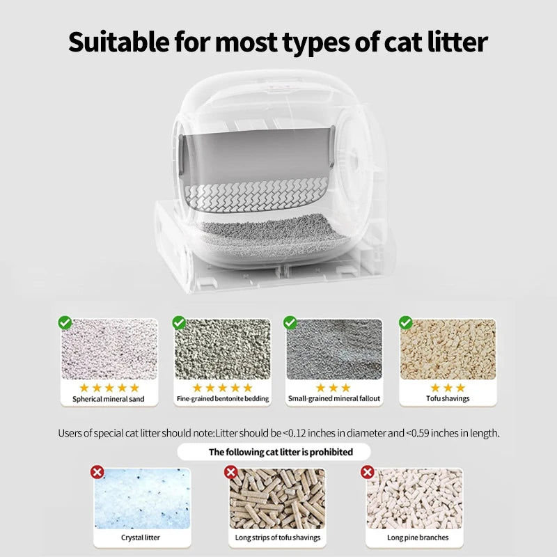 Automatic Cat Litter Auto Cleaning Large Deodorizing Fully Enclosed Cat Toilet Self-Cleaning Litter Pan