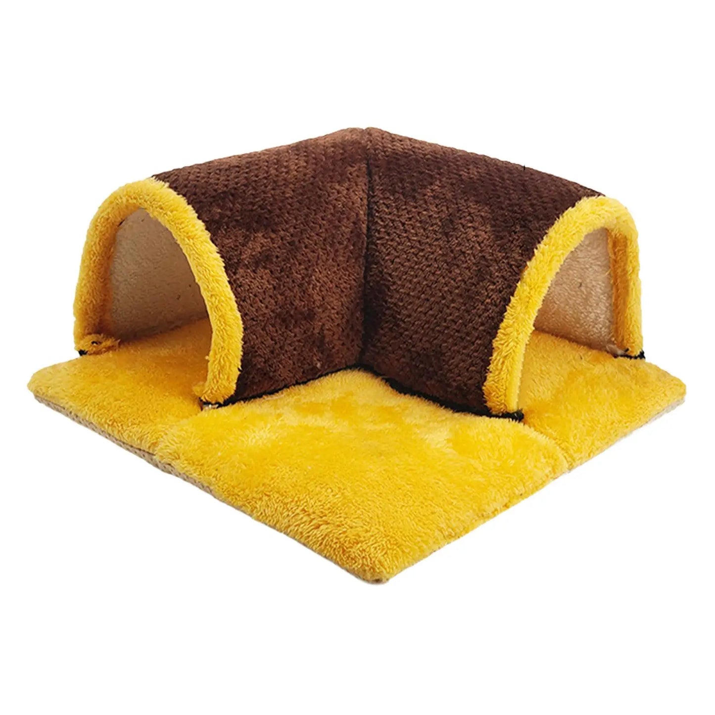 Hamster Tunnel Guinea Pig Hideout Breathable Playground Removable Mat Pets Cave Guinea Pig House for Hamster