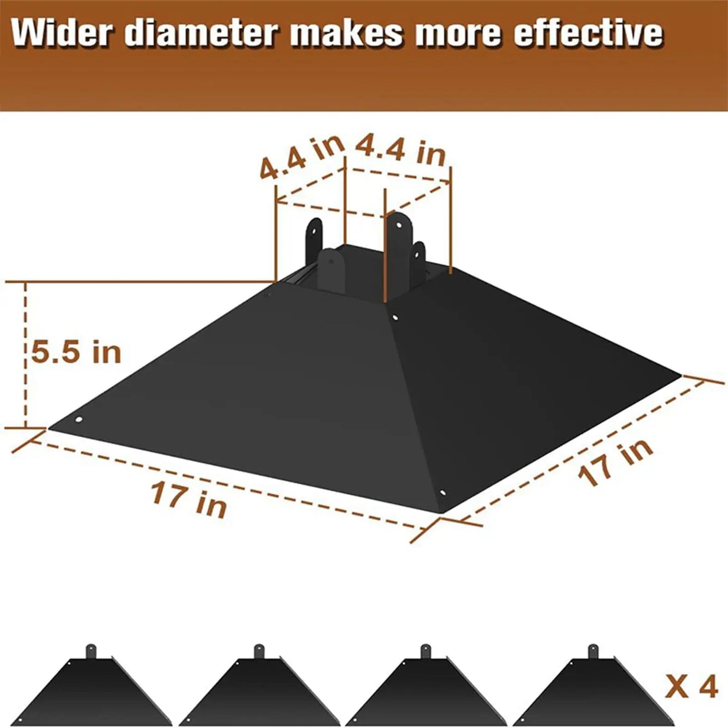 Bird Feeder Metal Squirrel Baffle Outdoor Yard Accessory for 4x4 Inches Wooden Pole Smooth Surface Simple Installation Sturdy