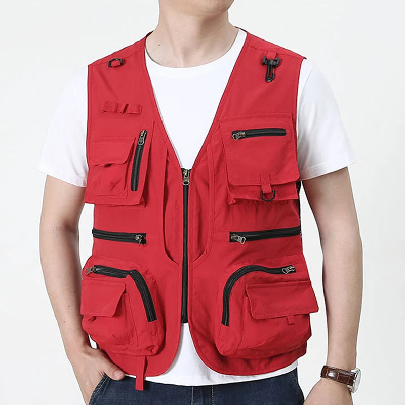 Bird Watching Vest 14 Pockets Photographer Waistcoat Mesh Cargo Sleeveless Jacket