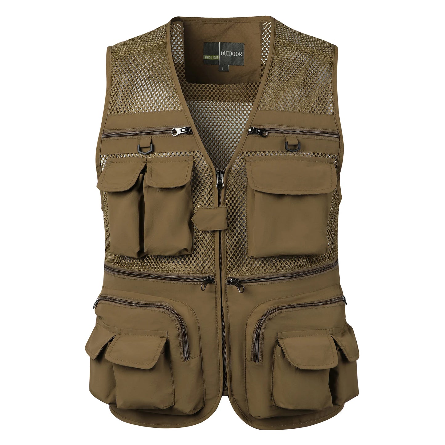 Men's Bird Watching Vest Webbed Gear Photographer Waistcoat Many Pockets Mesh Work Sleeveless Jacket Male