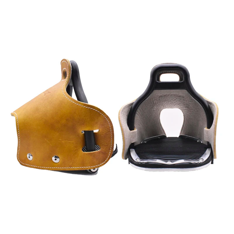 Endurance Safety Leather Footrest English Style Horse Riding Saddle Stirrups for Equestrian Sports