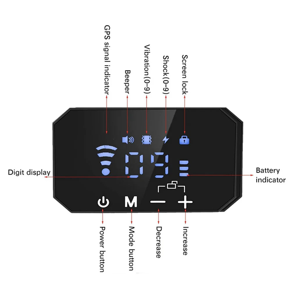 GPS Wireless Dog Fence Electric Shock Vibrate Range 100-3300 Ft Adjustable Warning Strength Rechargeable