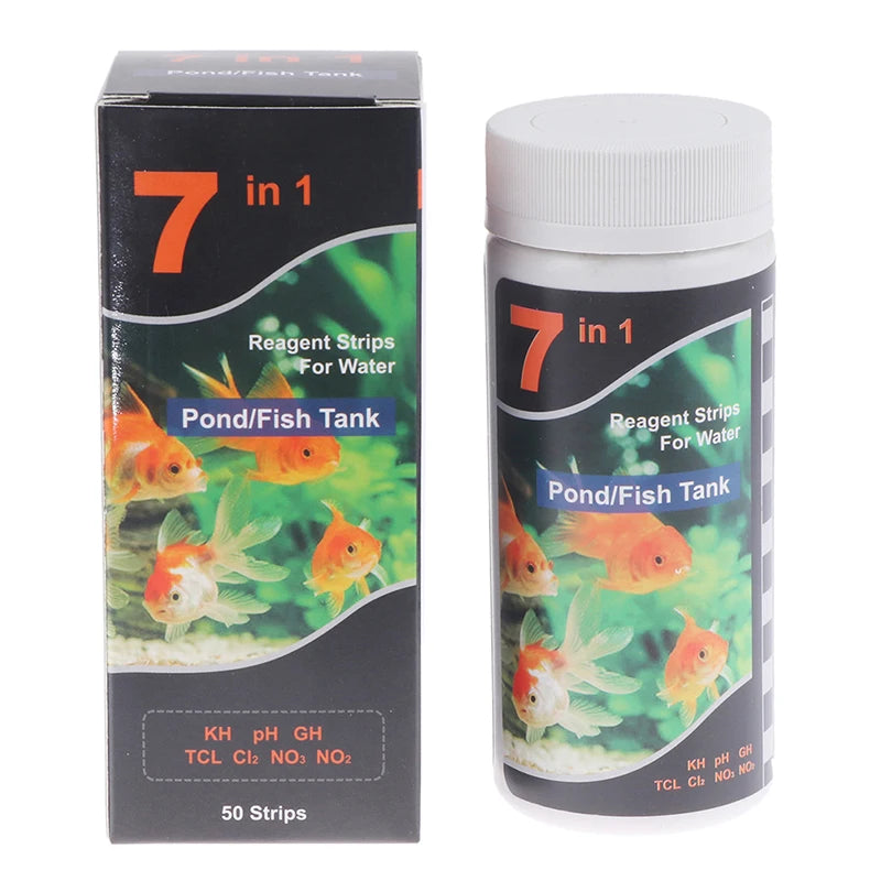 7in1 Aquarium Testing Kit for Freshwater Saltwater Pond Test Strips Fish Tank Fresh And Salt Water