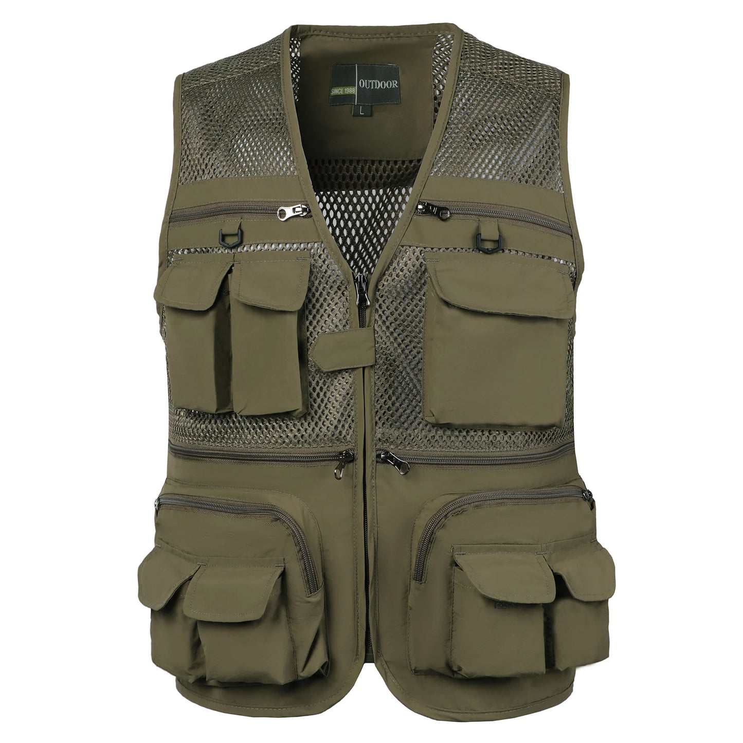 Men's Bird Watching Vest Webbed Gear Photographer Waistcoat Many Pockets Mesh Work Sleeveless Jacket Male