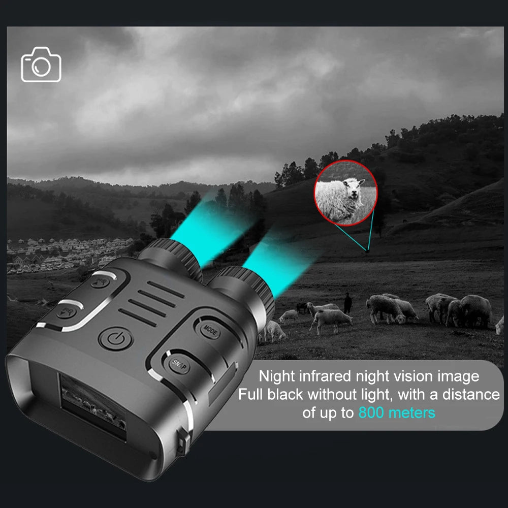 Bird Watching 10X Binocular Infrared Night-Visions Device Day Night Use Photo Video Taking Digital Zoom Binocular 1080P for Hunting Boating