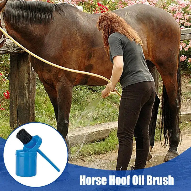 Hoof Oil Brush Horse Hoof Cleaning Oil Brush With Bottle Horse Hoof Health Care Oil Bottle For Horse Breeding Parks Zoos Horse