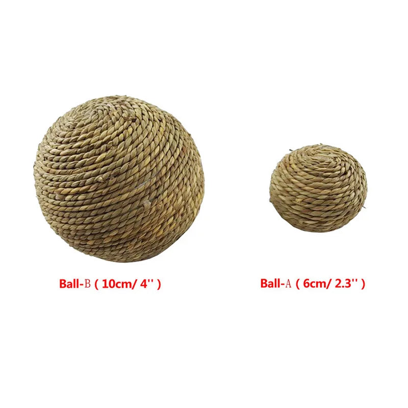 Rabbit Chew Toy Natural Grass Ball For Rabbit Hamster Guinea Pig For Tooth Cleaning Supplies