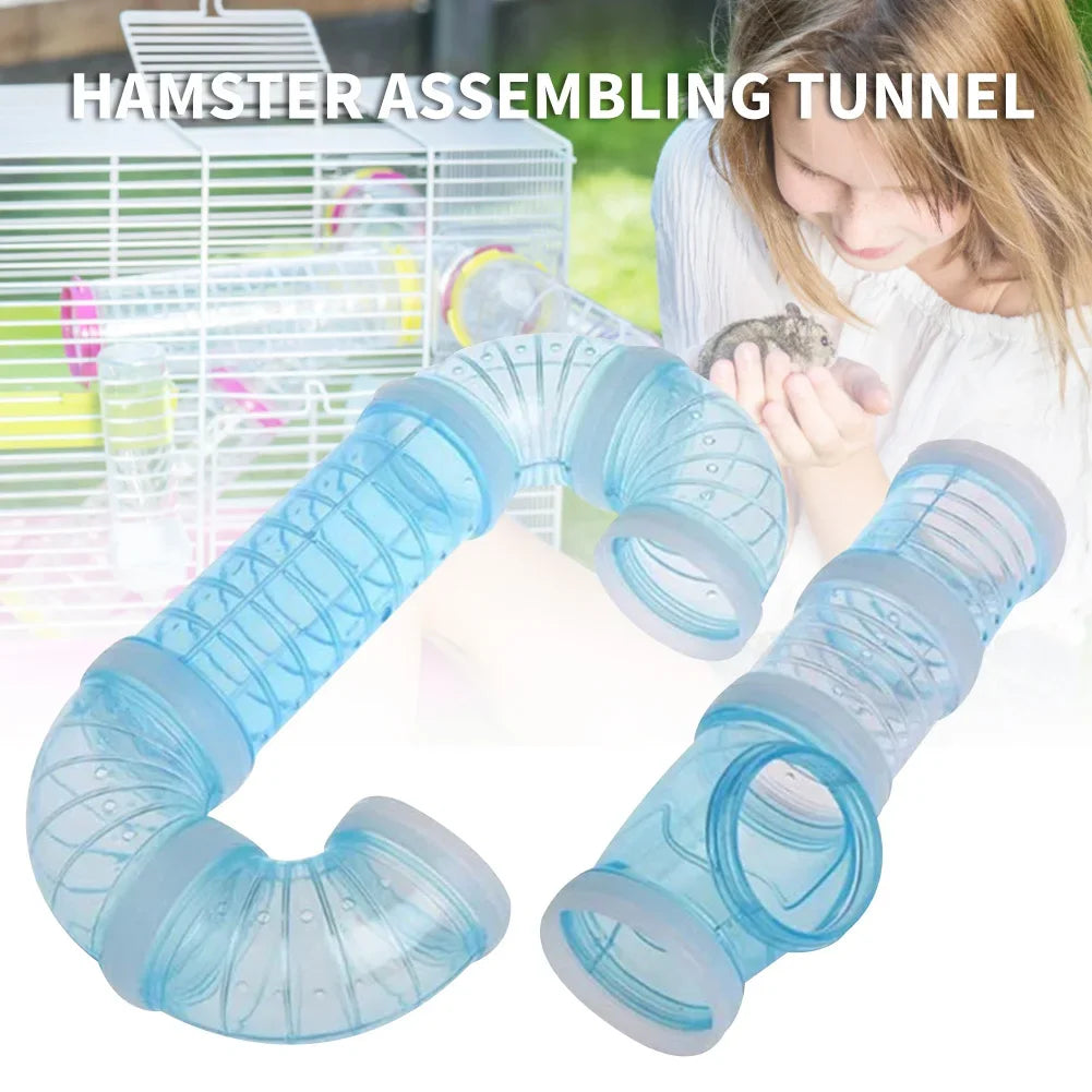 Hamster Tunnel Plastic Toy  Durable Splicing Maze Tube External Pipeline for Small pet