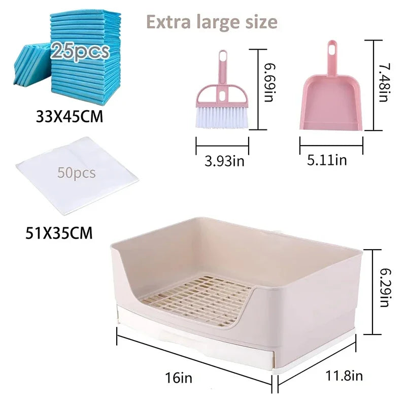 Rabbit Litter Box Bunny Toilet with Drawer 50 Pet Toilet Film 25 Toilet Training Pad