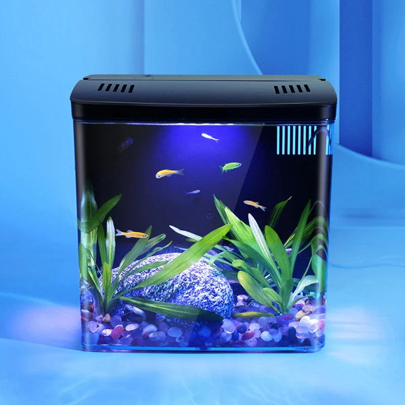 Fish tank living room small mini all in one tank household tabletop ecological tank self circulating back filter goldfish tank