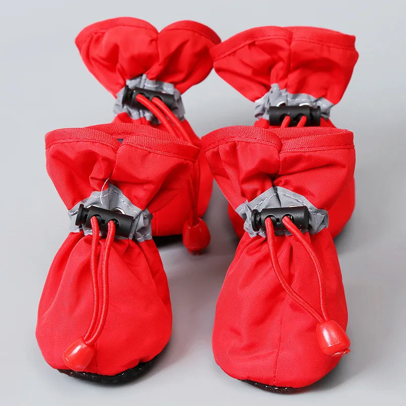 4pcs/set Waterproof Pet Dog Shoes Anti-slip Rain Boots Footwear for Small Cats Dogs Puppy Dog Pet Booties Pet Paw Accessories