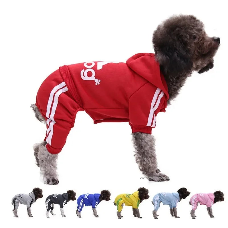 Adidog (adidas)  Dog Hoodie Jumpsuit Warm Sweatshirt for Small Medium Large Dogs