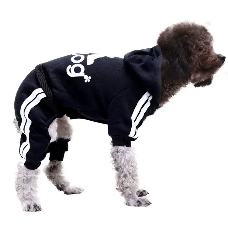 Adidog (adidas)  Dog Hoodie Jumpsuit Warm Sweatshirt for Small Medium Large Dogs