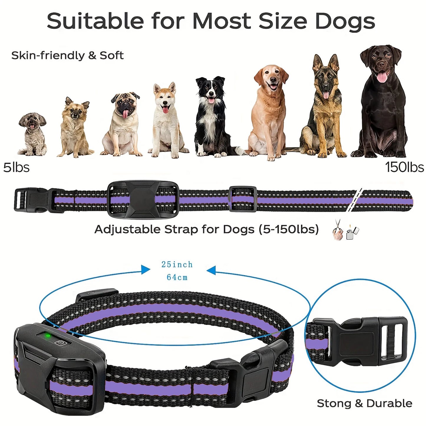 3300Ft Electric Dog Training Collar Remote Control Waterproof Pet Behaviour For 5-120lbs Puppy With Shock Vibration Beep