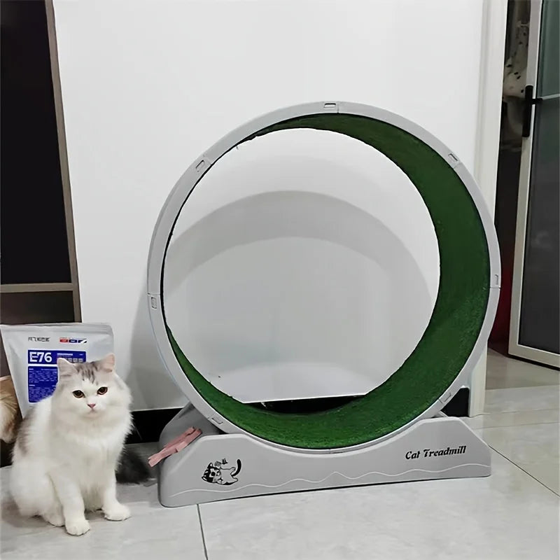 Cat Roller Treadmill, Silent Fitness Cat Running Wheel With Carpeted Runway, Treadmill For Pet Cats