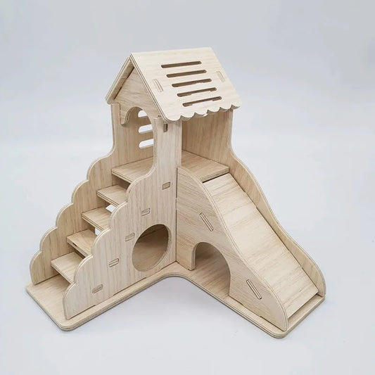 Hamster Solid Wood Small House Villa Nest Hiding House