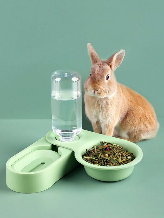 1pc Rotatable Wall Corner Foldable Automatic Water  Rabbit & Cat Feeder, Suitable For Small Pets In All Seasons