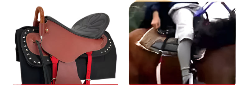 New Horse Saddle, Complete Harness Cowhide Tourist Saddle Equestrian Equipment Horse Accessories