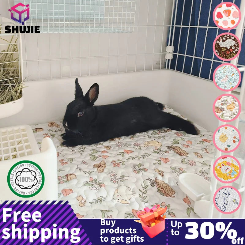 Rabbit Floor Mat Pet Sofa Cushion Training Pad Four Seasons Universal Cage Mat Cat Dog Sleeping Blanket Fence Pad Bunny Supplies