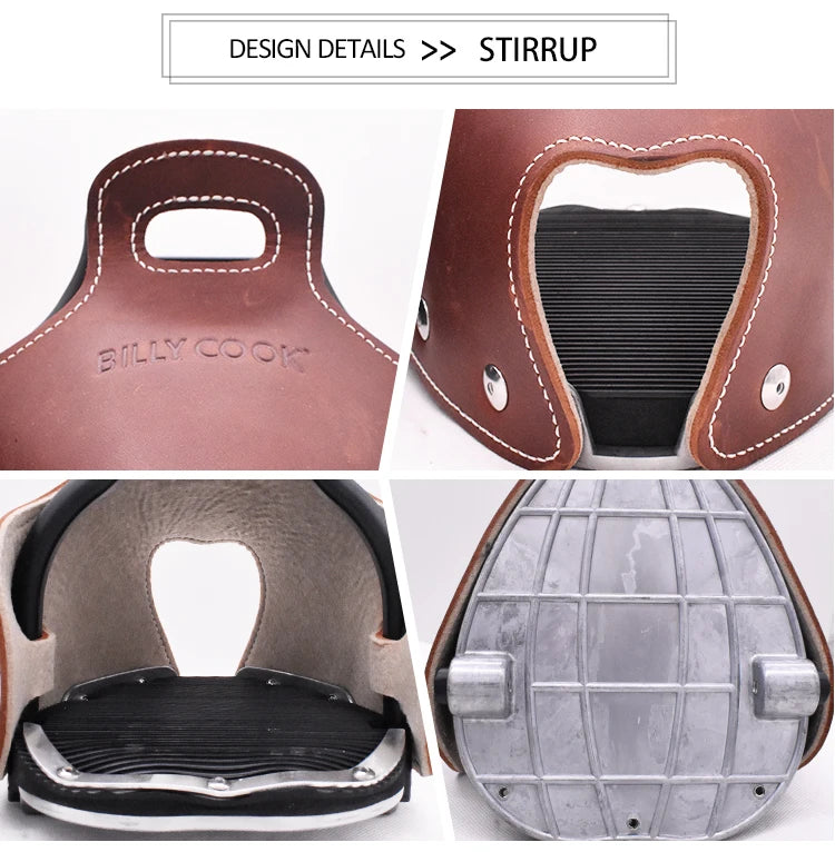 Endurance Safety Leather Footrest English Style Horse Riding Saddle Stirrups for Equestrian Sports