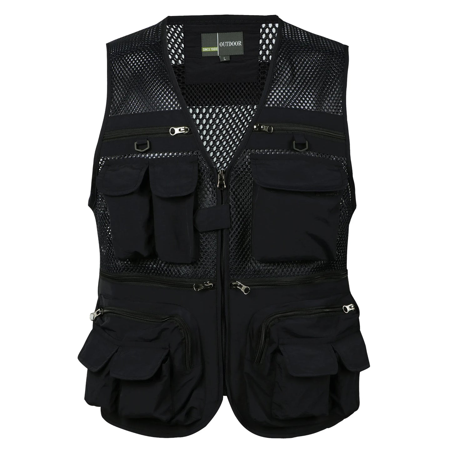 Men's Bird Watching Vest Webbed Gear Photographer Waistcoat Many Pockets Mesh Work Sleeveless Jacket Male