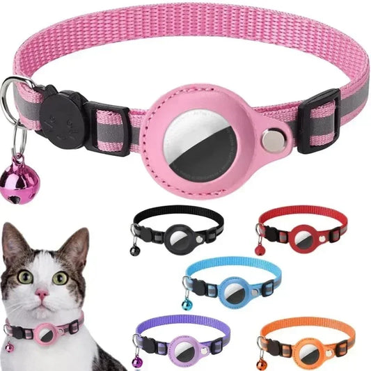 Cat Collar for Airtag GPS Tracker Protective Case With Bell