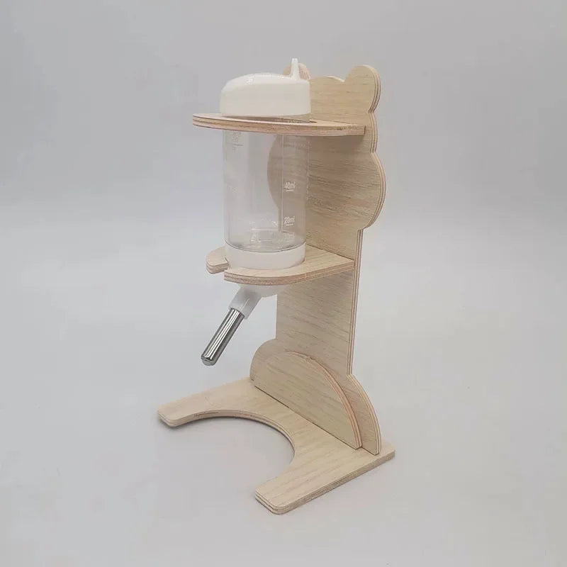 Hamster Water Bottle Rack Vertical Water Bottle Solid Wood Bracket