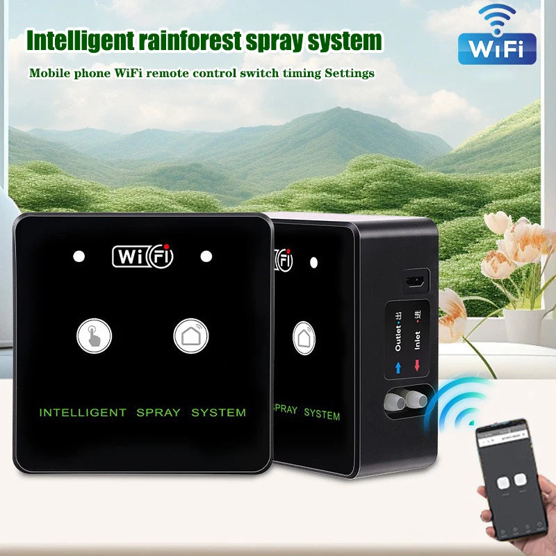 Reptile Rainforest Sprayer WiFi Control Automatic Mist Rainforest Timing Spray System Kit Irrigation Timer Reptile Sprayer Humidifier