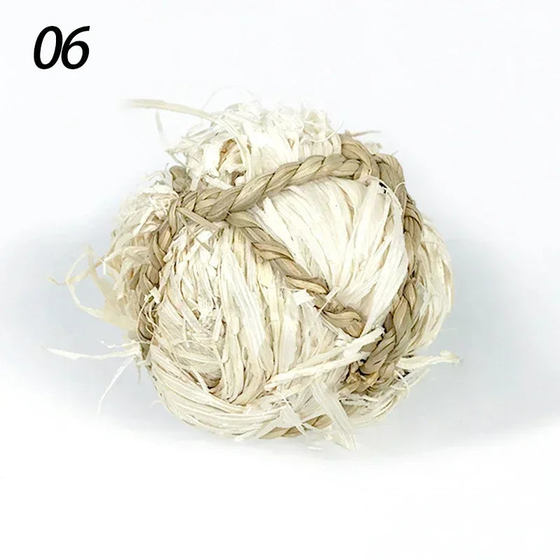 7CM Chewing Braided Ball Hamster Guinea Pig Rabbit  Small Animal Play Pet Interactive Chew Toy Natural Grass Ball