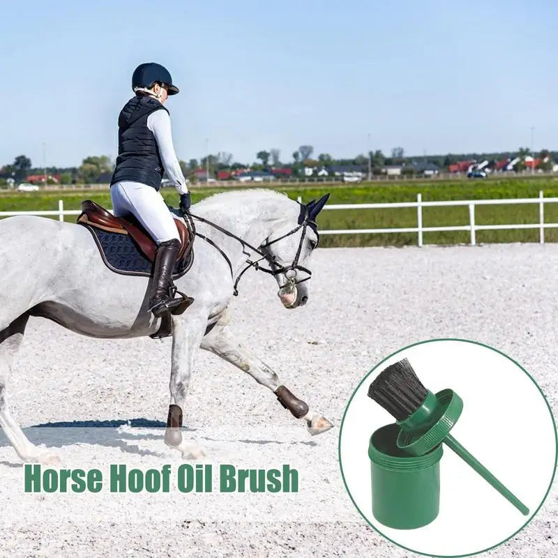 Hoof Oil Brush Bristles Uniform Hoof Oil Bucket Brush Leak-Proof Hoof Oil Bottle For Horse Training Racecourses Horse Breeding